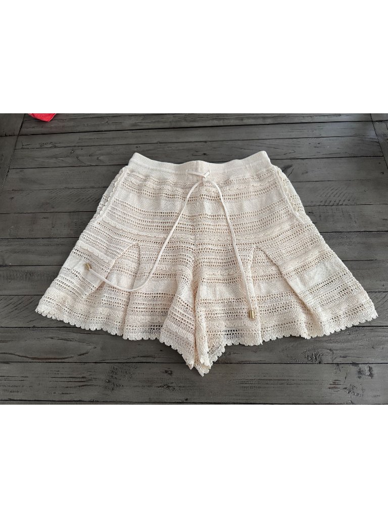 Nwt Zimmermann Lucky Lace Knit Shorts Ivory White Size 1 Small